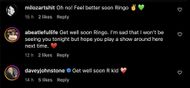 Fan's comment under Ringo Starr's press release on Instagram (Image via Instagram/@ringostarrmusic)